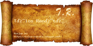 Tálos Renátó névjegykártya